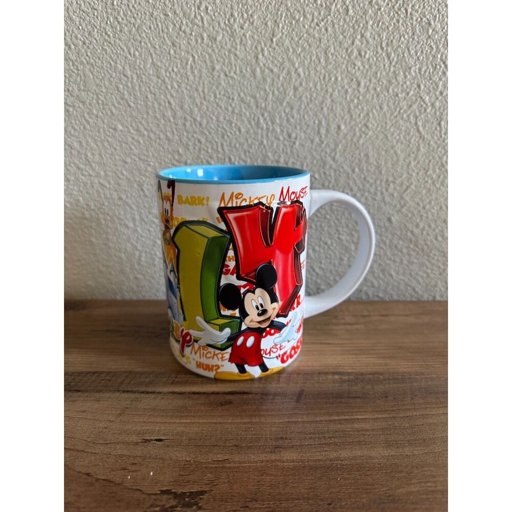 Disney 2014 Mickey Mouse Donald Duck Pluto Goofy Jerry Leigh Coffee Mug 2014